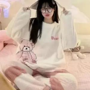 홈웨어 주니어 여성 잠옷 수면 포근한 겨울