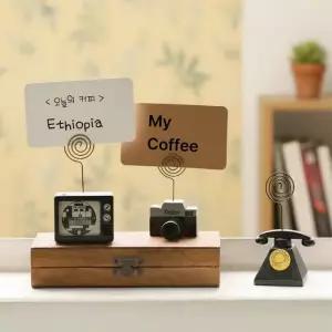우드 명함 꽂이 원목 와블러 포카 스탠드 가게 오픈 선물 레트로 BB0357