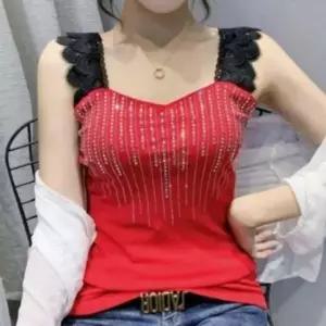 여름 인기 추천 여자 캐주얼 꾸안꾸 레이스 스팽글 나 로미홀리