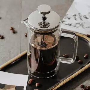 프렌치프레스 순수커피 이중 내열 유리 커피추출기