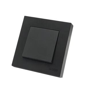 WESA 블랙 프로스트 벽 로커 단추 스위치, 난연성 플라스틱 1 갱 웨이 조명 유럽 표준 켜기 및 끄기