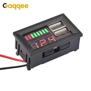 LED 디지털 전압계 12V 자동차 배터리 충전 레벨 표시기 USB 5V 2A 용량 측정기 테스터 모니터 전류계