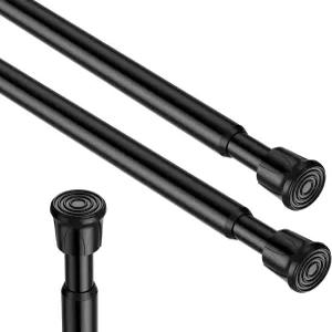 Zipglo 2PCS 블랙 조절식 텐션 로드 16.8~28인치 캐비닛 창문 냉장고 옷장 DIY 프로젝트용 드릴 스프링