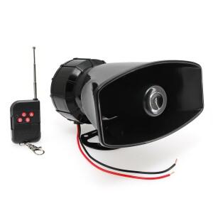 12V 자동차 경적 150DB 비상 증폭기 후터 스피커 시끄러운 7 사운드 메가폰 톤 경고 경보 마이크 PA 시스템