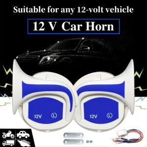 12V 범용 방수 자동차 달팽이 경적 8 소리 18 음성 톤 슈퍼 시끄러운 115DB 음악 스피커 오토바이 Snailhor