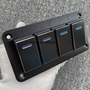 알루미늄 토글 스위치 패널 1224V LED 라이트 ON-OFF 로커 Marine Caravan RV 용