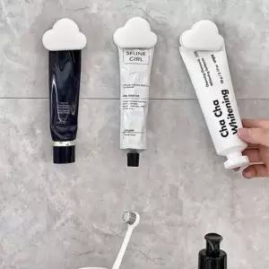 구름 무타공 치약 걸이 디스펜서 홀더 꽂이 거치대_24381454