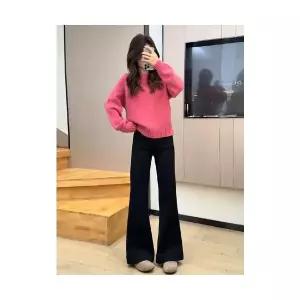 겨울 여자정장세트 멋쟁이 옷 한 벌에 잘 어울리는 핑크 스웨터 블랙 바지 세트 ible4