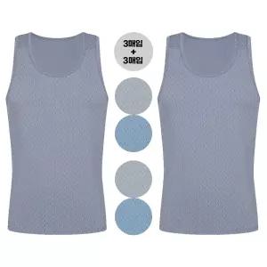 제임스딘 남성 면런닝 민소매 조끼 니트 컬러 런닝 셔츠 6매 세트 속옷 선물
