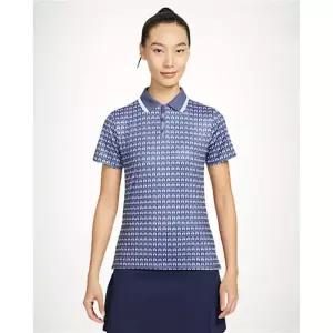 나이키 투어 여성 드라이 핏 반팔 프린트 골프 폴로 - 샌디드 퍼플화이트 HJ8