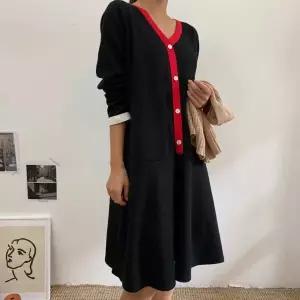 [하프클럽/]빅사이즈 601 브이버튼빨간줄원피스 DBSX129