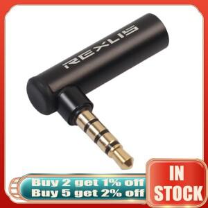 REXUS-90 도 직각 3.5mm 남성-여성 오디오 변환기 어댑터 커넥터, L 유형 스테레오 이어폰 마이크 잭 플러