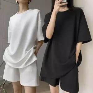 여성 여름 베이직 반팔 반바지 홈웨어 트레이닝 상하복 여자 실내복