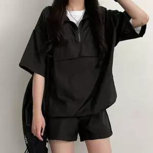 여성 여름 반팔 반바지 트레이닝 반집업 아노락 상하의
