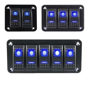 23 5 갱 듀얼 LED 해양 보트 로커 스위치 패널 24V 12V 트럭 자동차 라이터 소켓 회로 차단기