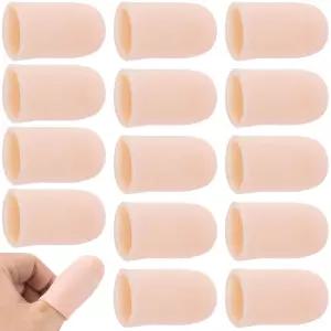 스몰캣 14PCS 실리콘 핑거 프로텍터 젤 서포트 코트 짧은 손가락 끝 슬리브 관절염 깨짐 를 위한 엄지 가드