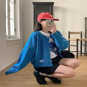 [제작] 리니 레이스 라벨 포인트 니트 가디건 86304 빅사이즈 여성의류