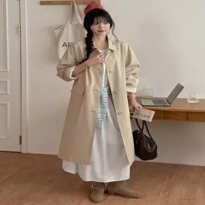 올리븐 트렌치 롱 코트 86384 빅사이즈 여성의류