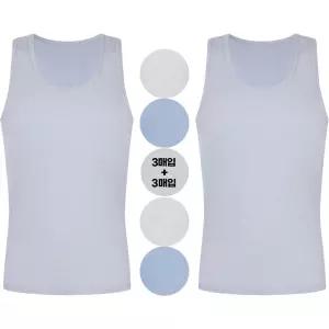 남성 속옷 조끼런닝 여름 쿨 인견 시원한 레이온 런닝 셔츠 6매 세트 국내산