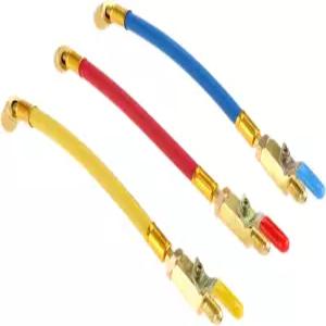 R134A R410A R22 R12 충전 호스 및 볼 밸브 세트 에어컨 냉동 고압 매니폴드 게이지 AC HVAC 유지보수 키트
