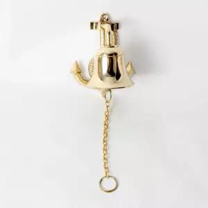 솔리드 황동 앵커 벨 해리 월 장착 선박 걸이식 도어 디너 서비스 빈티지 해양 장식