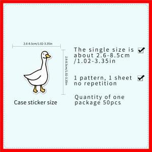 50Pcs 만화 귀여운 거위 스티커 DIY 장식 방수 스케이트 보드 노트북 수하물 노트북 전화 냉장고 데칼