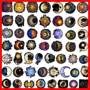 50Pcs 아트 달과 태양 스티커 달 DIY 스티커 Scrapbooking 전화 수하물 스케이트 보드 방수 전사 술