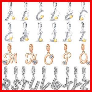 오리지널 DIY A-Z 알파벳 참 펜던트 925 스털링 실버 비즈 레터 여성 소녀 팔찌 목걸이 크리스마스 선물