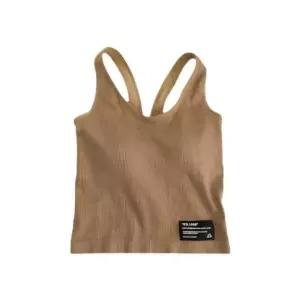 [라일리여성의류] Rly 패드 크롭 민소매티 캡나시 스포츠룩 심플한 핏