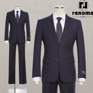 [롯데백화점]레노마 [얼리버드]SS 봄여름 최고급 네이비 헤링본 스트라이프 스판 수트 RQMASJ11AJD