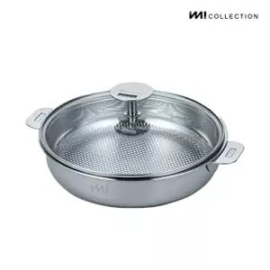 [IMI]IMI 통3중 국산 IH 스텐 프라이팬 22cm (유리뚜껑) / 인덕션 가스 스텐팬 전골팬 주방정리 수납 캠핑