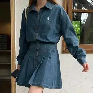 데님 카라 셔츠 원피스 캐주얼 패션 여학생 청원피스 (KYR-WD52737)