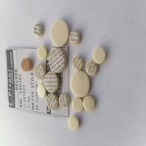 새로운 클라리넷 패드 10세트, 대형 소재, 색상, 스킨, 다양한 크기