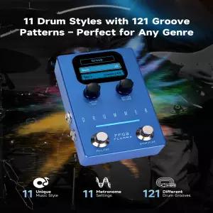 턴테이블바늘 레코드 LP FLAMMA FF02 기타 드럼 머신 효과 페달 11 그루브 66 사전 설정 슬롯 필 기능 탭