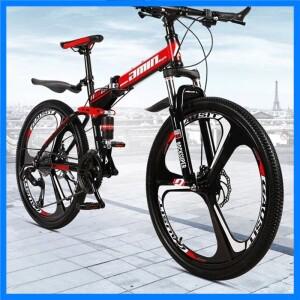 새로운 산 접이식 크로스 컨트리 자전거 이중 충격 흡수 통합 휠 남성과 여성 학생 가변 속도 자전거