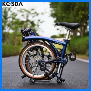 KOSDA 16 인치 9 속도 접이식 자전거 알루미늄 삼중 접이식 프레임 53T CNC 크랭크 셋 16 인치 349 휠 접이