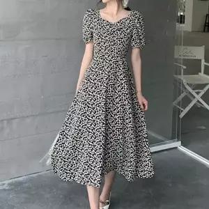 가슴셔링 여름 원피스 휴양지 바캉스 반팔 롱 원피스 (KYR-WEEB6CB)