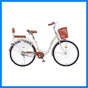 24/26인치 클래식 빈티지 여성용 자전거 고탄소강 도시 사이클 자전거 (여성용 시티 바이크 바구니 포함)