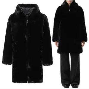 무스너클 퍼 후드 여성 코트 자켓 M33LS640 292