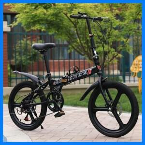 20인치 접이식 자전거 6단 이중 디스크 브레이크 학생 성인 접이식 자전거