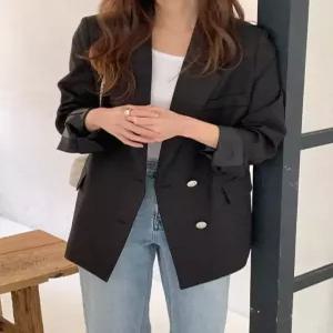 [헤레이스](뒤포인트)리본 자켓_YMSH26SS040