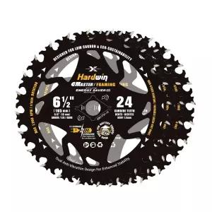 하드윈 6-1/2인치 프레임 원형 톱날-3팩 24T ATB 카바이드 톱니 무선 톱용 경량. 목재 합판 MDF OSB