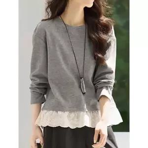 [하프클럽/]레브티 레이스 레이어드 티셔츠