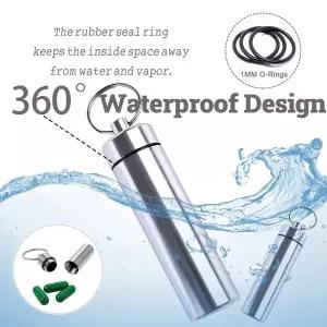 핫 미니 프리미엄 방수 휴대용 약통 정리함 키체인 박스 컨테이너 병 키링 포함 이어플러그 약 보관함