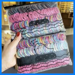 50/100/200/300pcs 어린이와 소녀를 위한 귀여운 머리끈 - 다채로운 탄성 폴리에스테르 머리끈 선물용으로