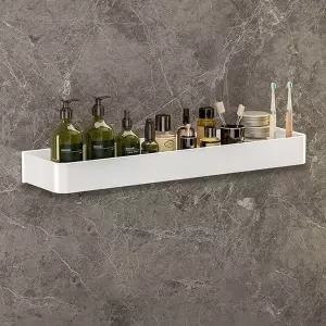 무타공 욕실 일자선반 50cm 화이트 세면대선반 화장실 수납 정리대 욕실젠다이 N102