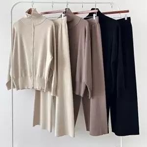 [셀러허브 패션]빅사이즈투피스 X125L601 하이폴라니트집업세트 AR