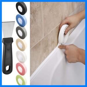 1개/3개/5개 코킹 테이프 방수 자가 접착식 면도날 스크레이퍼 욕조 코킹 스트립 실란트 테이프 실링 스트