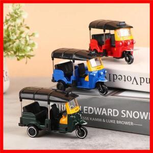 인도 Tuk Tuk 택시 세발 자전거 1:43 규모 금속 합금 클래식 방콕 세발 자전거 택시 자동차 모델 장난감 다