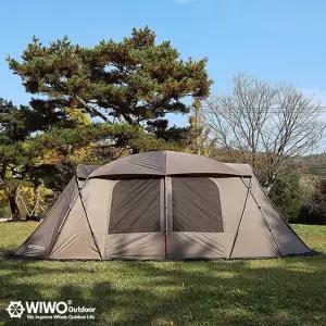 위오 패밀리 투룸 돔텐트 장박 리빙쉘 사계절 쉘터 거실형 터널형 이너텐트 포함
